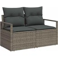 vidaXL Tuin Sofa met kussen met opslag 120 x 62 x 69 cm poly rattan