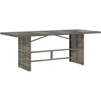 vidaXL 9-delige Bistroset met kussens poly rattan grijs