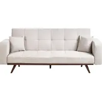 Beliani HJULBY - Driezitsbank - Lichtbeige - Polyester