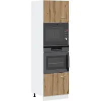 vidaXL Magnetronkast Lyon 60x57x207 cm bewerkt hout ambachtelijk eiken