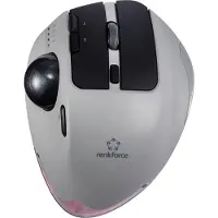 Renkforce RF-WLEM-500 Trackball Draadloos, Radiografisch, Bluetooth Optisch Grijs, Zwart 7 Toetsen 400 dpi, 800 dpi, 1600 dpi, 2400 dpi, 4800 dpi Ergonomisch,