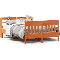 vidaXL Bedframe zonder matras massief grenenhout wasbruin 160x200 cm