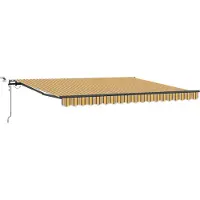 vidaXL Uitschuifbare luifel Meerkleurig 400 × 350 cm Polyester