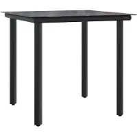 vidaXL 3-delige tuinset met kussens, zwart, polyrotan