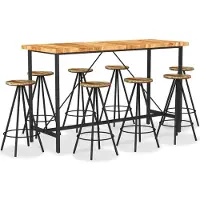 vidaXL 9-delige Barset massief acaciahout en massief gerecycled hout