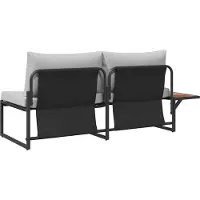 vidaXL Tuin Sofa met kussen Lichtgrijs 200,5 x 70 x 85,5 cm Staal