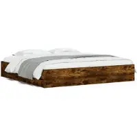 vidaXL Bedframe met lades bewerkt hout gerookt eikenkleurig 160x200 cm