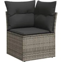 vidaXL 7-delige Loungeset met kussens poly rattan grijs