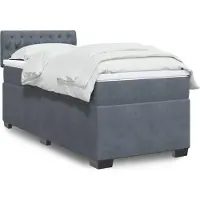 vidaXL Boxspring met matras fluweel donkergrijs 90x190 cm