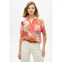 Superdry Blouse 'Beach Resort' blauw / grijs / oranje / rosa / wit