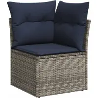 vidaXL 6-delige loungeset voor de tuin met kussens, grijs, kunststof vlechtwerk
