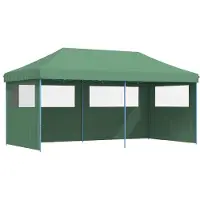 vidaXL Partytent inklapbaar pop-up met 3 zijwanden groen
