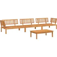 vidaXL 4-delige Loungeset pallet massief acaciahout