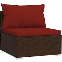 vidaXL 10-delige Loungeset met kussens poly rattan bruin