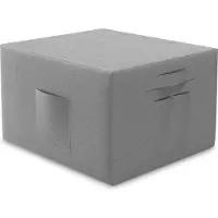 Aktiv shop GmbH Hoes voor Opvouwbaar Matras - 75x195x15 cm, Beschermende Matrashoes voor Vouwmatras met Zakken aan de Zijkant, Wasbaar, Modern Ontwerp, Vierkante Poef Hoes (Grijs)
