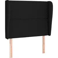vidaXL Hoofdbord met randen 93x23x118/128 cm stof zwart