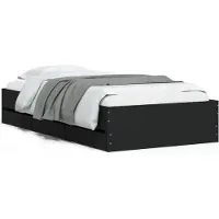 vidaXL Bedframe met lades bewerkt hout zwart 100x200 cm