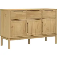 vidaXL Dressoir FLORO 114x43x74 cm massief grenenhout wasbruin