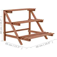 vidaXL Plantenstandaard 3-laags 48x45x40 cm cederhout