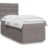 vidaXL Boxspring met matras stof taupe 80x200 cm