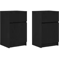 vidaXL Nachtkastjes 2 st 39x35x65 cm bewerkt hout zwart
