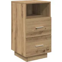 vidaXL Nachtkastje met 2 lades 36x36x68 cm artisanaal eikenkleurig