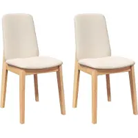 vidaXL Eetkamerstoelen met kussens 2 st massief hout rubber