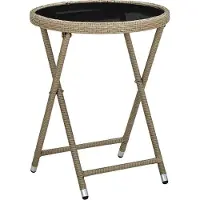 vidaXL Tuin Bistro Set 3 st Beige poly rattan