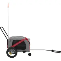 vidaXL Hondenfietstrailer oxford stof en ijzer rood en zwart