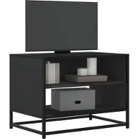 vidaXL Tv-meubel 61x40x46 cm bewerkt hout en metaal zwart