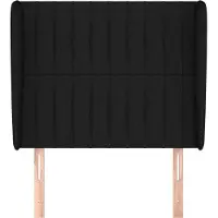 vidaXL Hoofdbord met randen 93x23x118/128 cm stof zwart