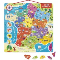 Janod Puzzel Frankrijk Magnetisch 93 stuks (hout) - - Nieuwe regio's 2016 - Vanaf 7 jaar