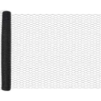 vidaXL Hexagon Hek 1,4 x 100 m PVC Grijs