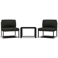 vidaXL 3-delige Loungeset met kussens aluminium antracietkleurig