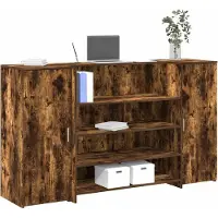 vidaXL Receptiebalie 180x50x103,5 cm bewerkt hout gerookt eikenkleurig