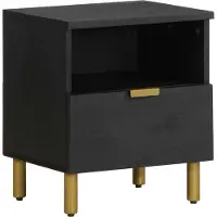 vidaXL Nachtkastje 40x33x46 cm bewerkt hout zwart