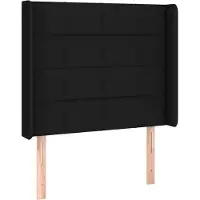 vidaXL Hoofdbord met randen 203x16x118/128 cm stof zwart