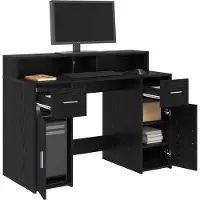 vidaXL Bureau met lade Zwart eiken 120 x 55 x 91 cm Bewerkt hout