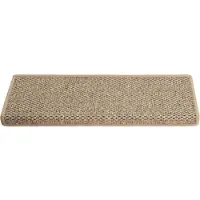vidaXL Trapmatten zelfklevend 15 st sisal-look 65x21x4 cm donkerbeige