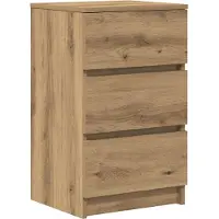 vidaXL Nachtkastje met 3 lades 39x35x65 cm artisan eikenkleurig