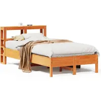 vidaXL Bedframe zonder matras massief grenenhout wasbruin 100x200 cm