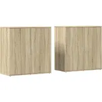 vidaXL Dressoirs 2 st 79x38x80 cm bewerkt hout sonoma eikenkleurig