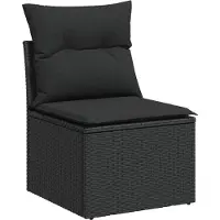 vidaXL 6-delige tuinmeubelset met kussens, zwart, polyrotan