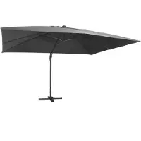 vidaXL Zweefparasol met LED en aluminium paal 400x300 cm antraciet