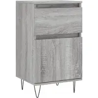vidaXL Dressoir 40x35x70 cm bewerkt hout grijs sonoma
