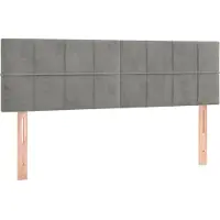 vidaXL Hoofdborden 160x5x78/88 cm fluweel lichtgrijs