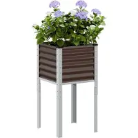 vidaXL Plantenbak Bruin 45x45x88 cm Staal