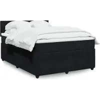 vidaXL Boxspring met matras fluweel zwart 140x200 cm