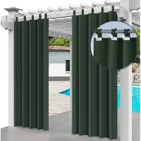 Ferocity - Buitengordijnen - 220 x 155 cm - 1 Paneel - Terras Pergola Balkon Paviljoen Overkapping - Outdoor Gordijnen - Waterdicht - UV-bestendig - Privacy - Polyester - Groen