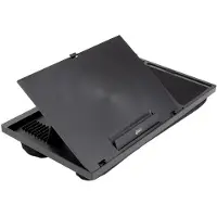 123inkt verstelbare laptopstandaard met schootkussen en muismat zwart